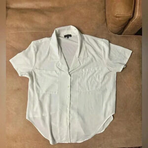 1. State Women’s Cream Button Down Collared Blouse Size Large